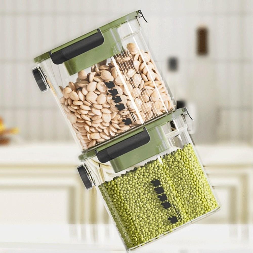 Bocaux alimentaires transparents en plastique scellés Conteneur de stockage alimentaire pour cinq céréales Boîte bocal fraîcheur