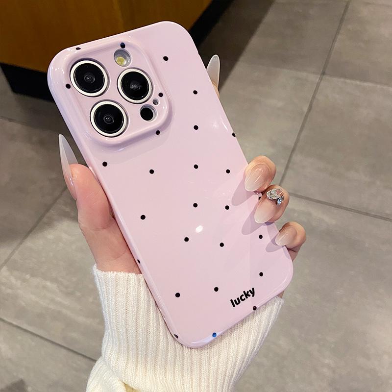 Luxuriöse Süße Wellenpunkt Muster Handyhülle für IPhone 17 16 15 14 13 12 Pro Max 17air Glänzend Stoßfeste Handyhülle Mädchen Geschenk