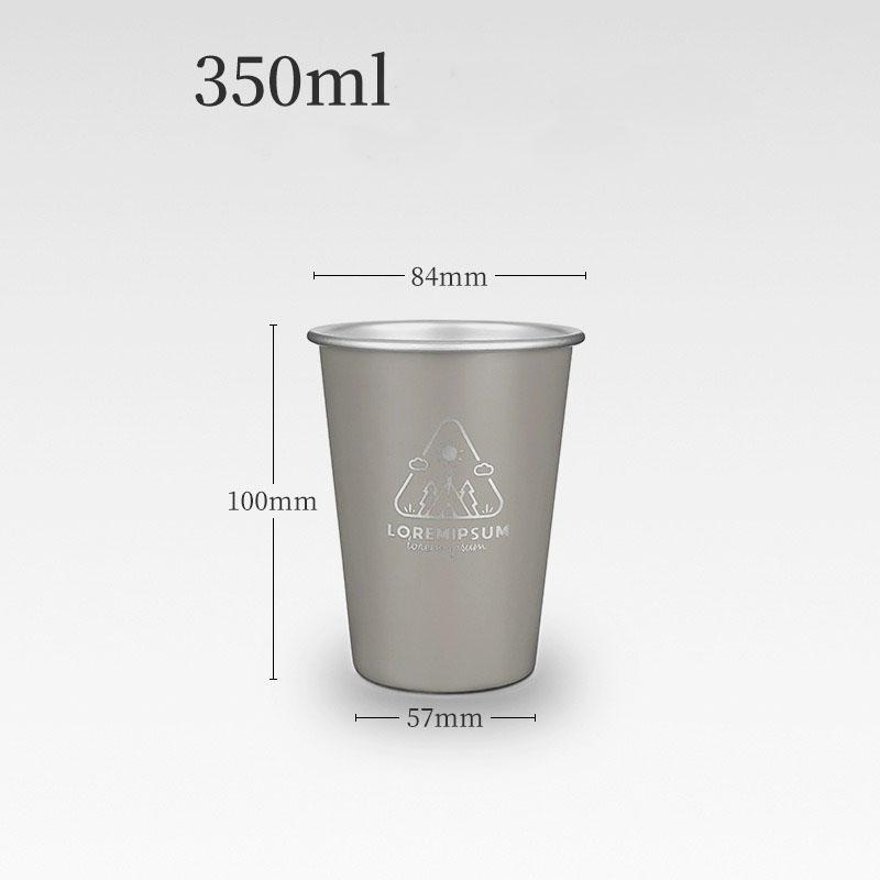 Outdoor 304 Stainless Steel Water Cup Milk Cup White Wine Cup Ins Coffee Cold Drink Cup Camping Beer Cup 350ml