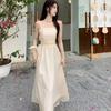 Women's 2024 French White Spaghetti Strap Slimming Evening Dress