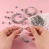 10pcs Colorful Antique Silver Rhinestone Spacer Beads Large-Hole Crystal Glass European-Style Beads for DIY Snake Chain Jewelry