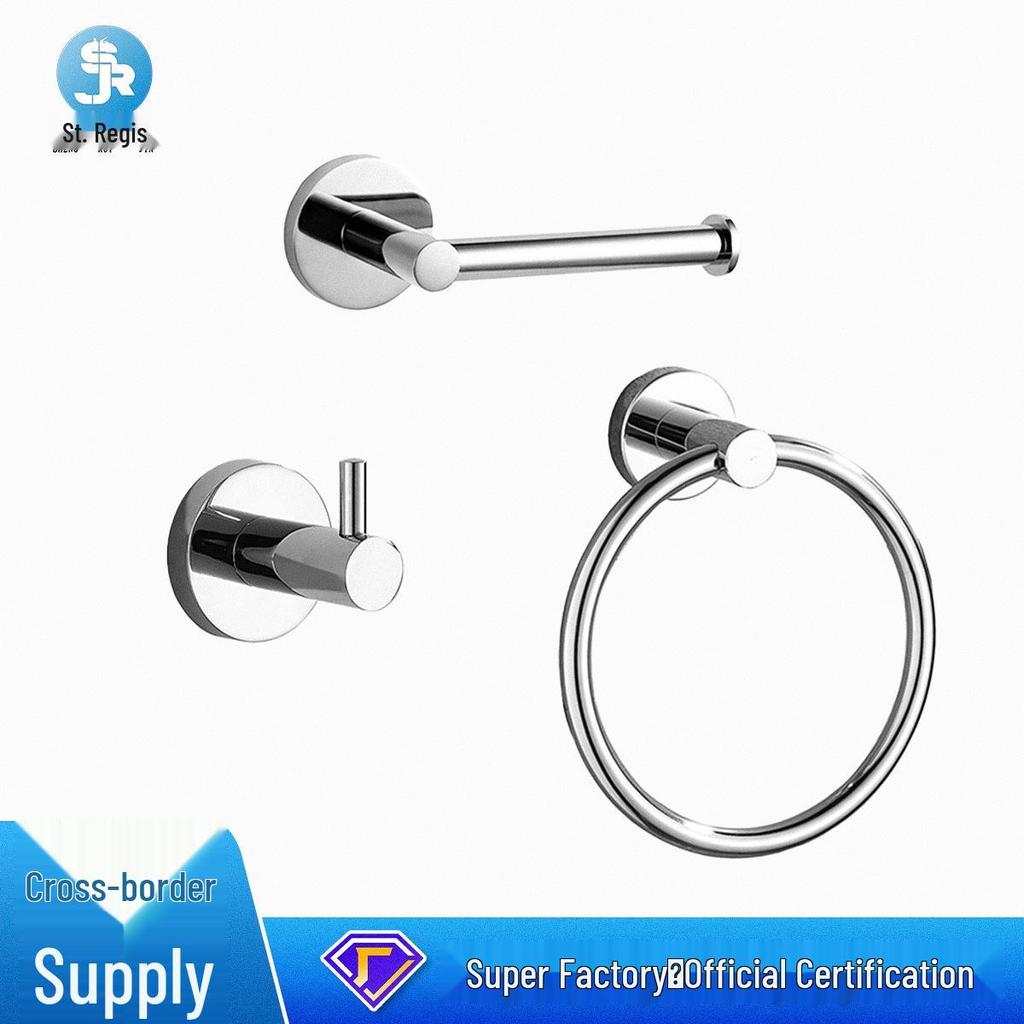 Stainless Steel Tissue Holder with Round Base - Hygienic Towel Ring & Toilet Paper Holder for Bathroom