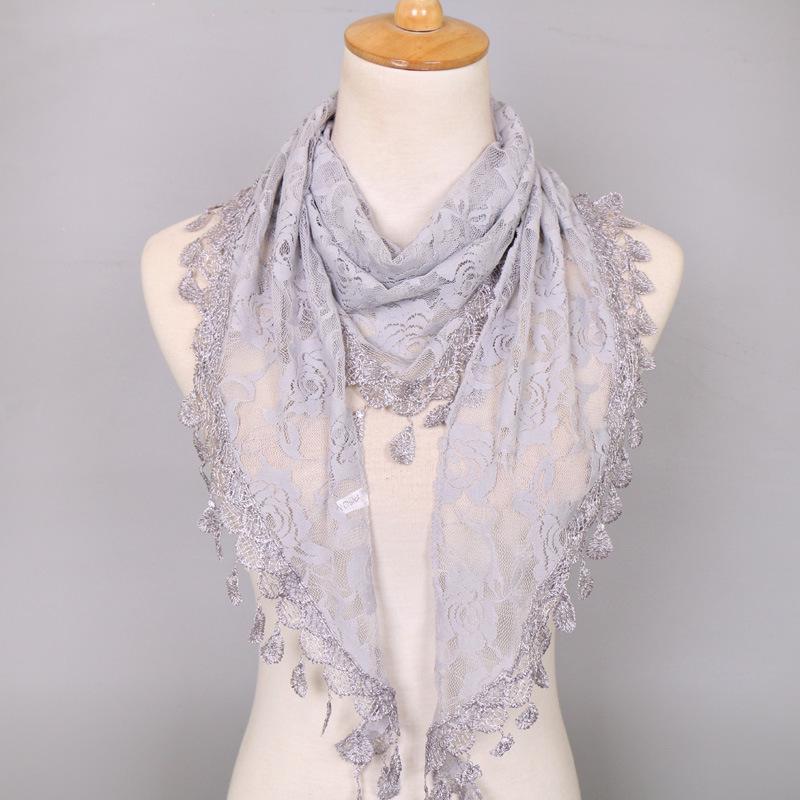 Embroidered Triangle Scarf For Church Shawl Catholic Church Prayer Shawl Sheer Floral Spanish Mantilla Lace Veil Wedding Cape