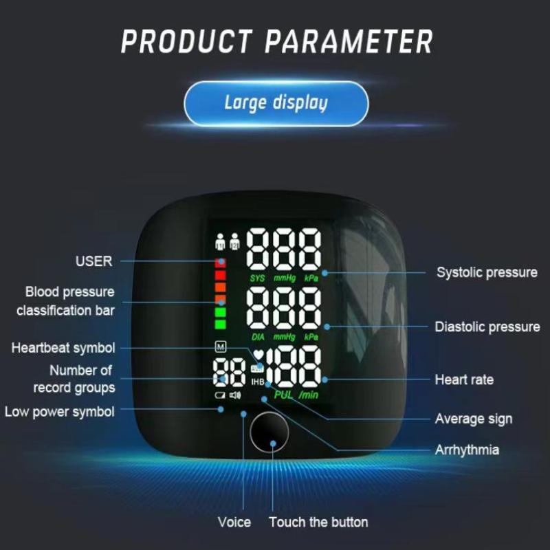 1 Set Digital One Button Blood Pressure Monitor Machine Tonometers Automatic Wrist Voice Blood Pressure Monitor For Home Use
