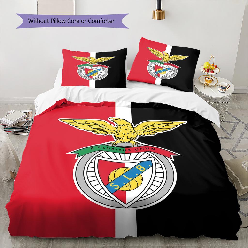 Sport Lisboa E Benfica Pattern Bedding Quilt Set  Home Decoration  Gift (1 * Duvet Cover + 2 * Pillowcase  Without Core)