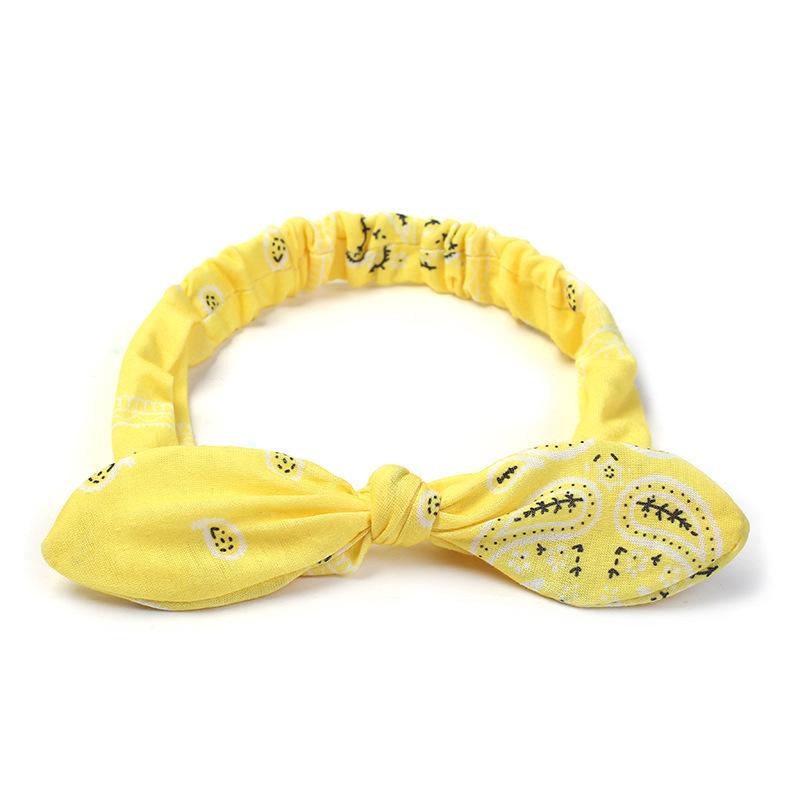 Bentite boho cu funde pentru femei Bandana vintage cachelure cu flori Imprimate bentiță elastică pentru ureche de iepure Bandaj cu imprimeu caju Accesorii drăguțe pentru păr