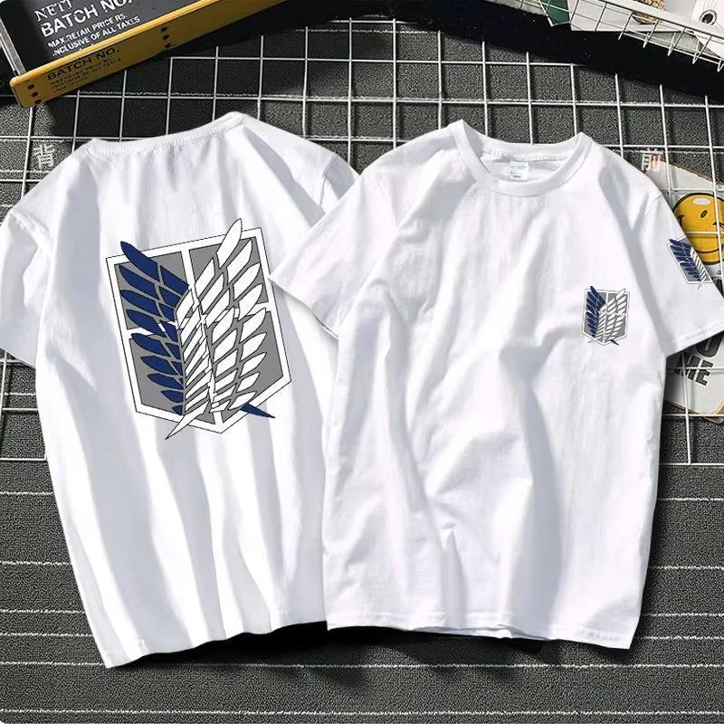 Sommer Anime Attack on Titan Bedrucktes T-Shirt Herren Damen Übergröße Trendy T-Shirts Anime Fan T-Shirt Harajuku Manga Sommer Tops