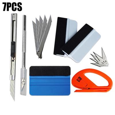 7 Teile/satz Auto Vinyl Wrap Werkzeug Set Film Cutter Quetschen Schaber Carbon Faser Film Wrapping Cutter Aid Werkzeug Fenster Tönung