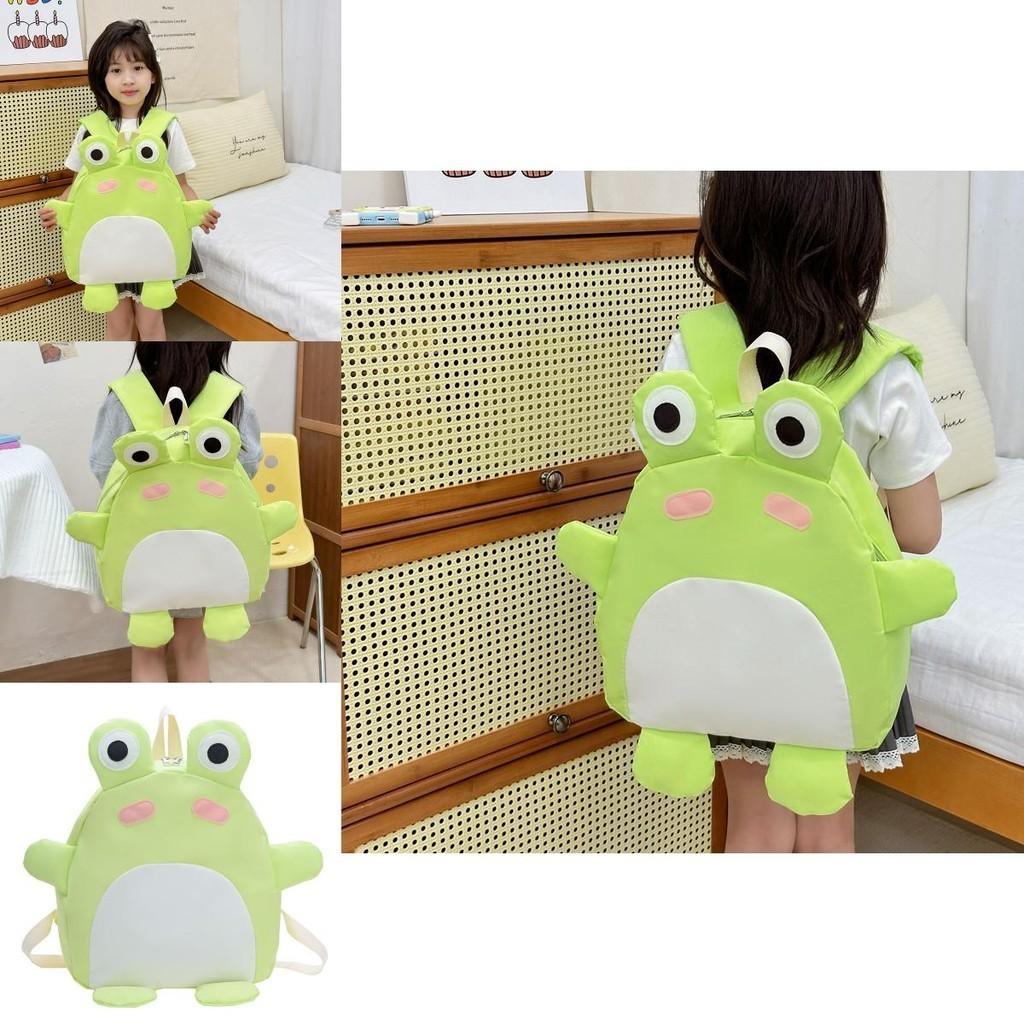 Entzückender grüner Nylon-Frosch-Rucksack für Kinder Jungen und Mädchen Atmungsaktive Träger