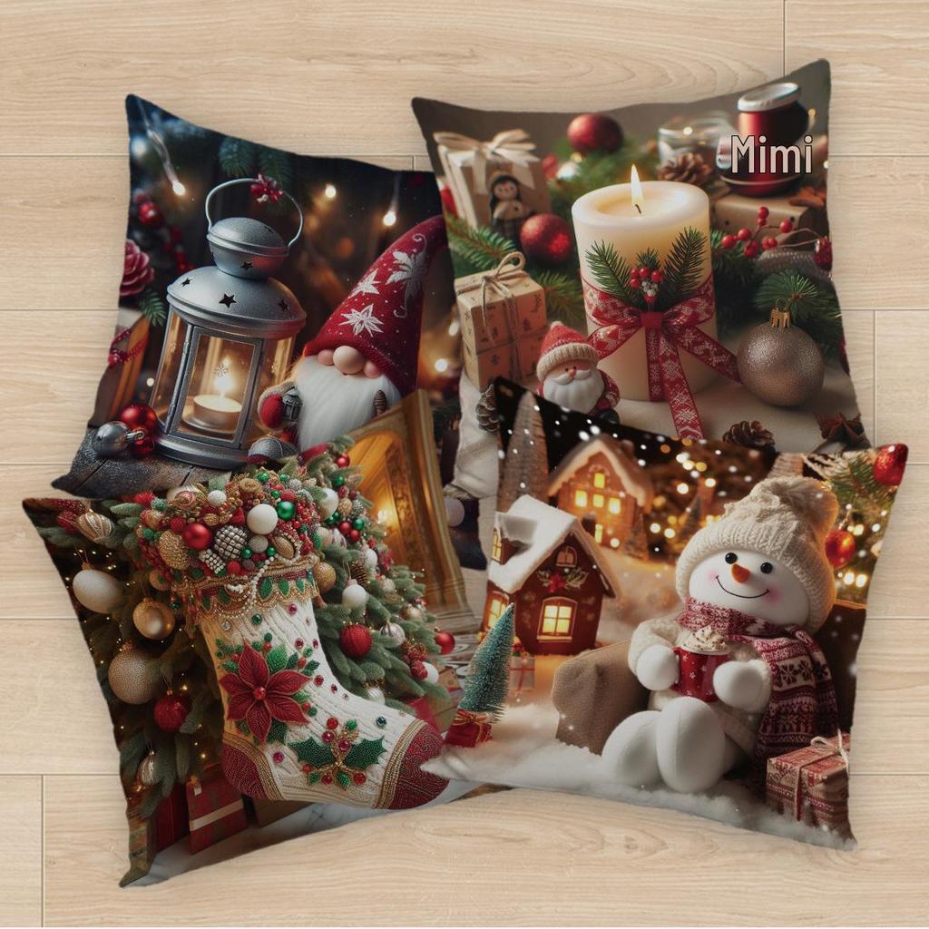 3D Print Christmas Throw Pillowcase - Festive Decor for Sofa & Living Room