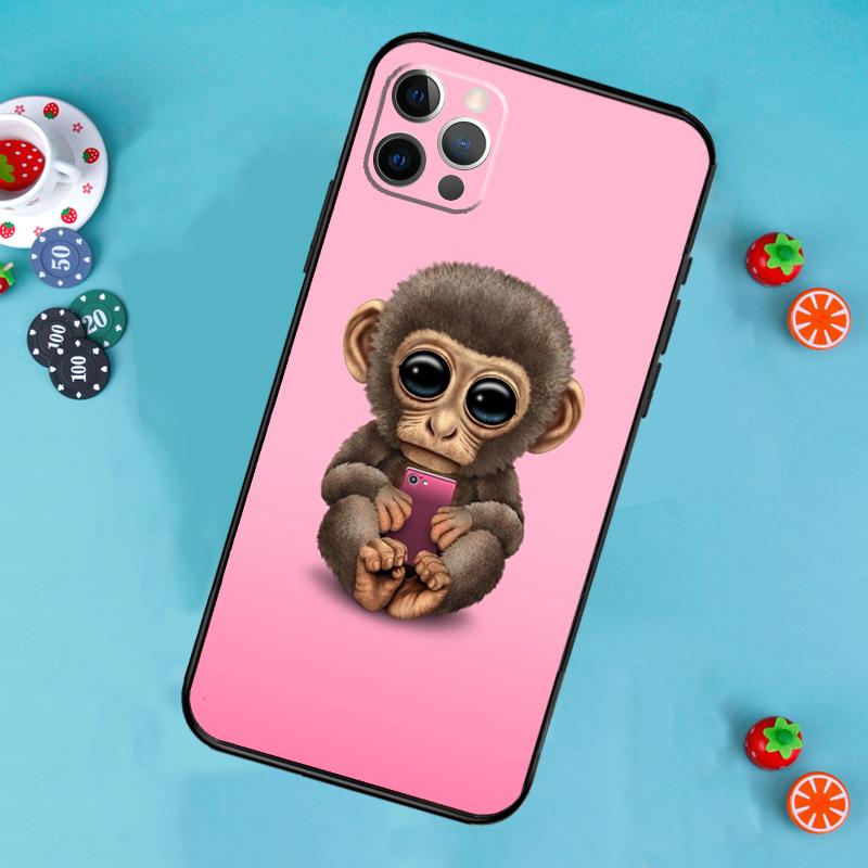 Monkey Gorilla Ape Baby Phone Case For iPhone 17 Air 13 16 15 11 12 14 Pro Max 13 12 mini 15 16 Plus 16e Cover Funda