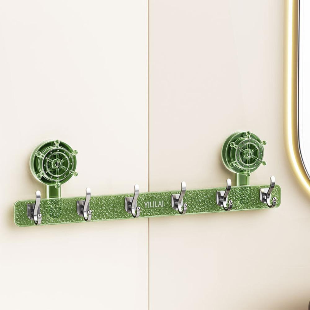 6 Hooks Rotating Suction Cup Rudder Hook Punch-Free Utensils Storage Row Hook  Kitchens