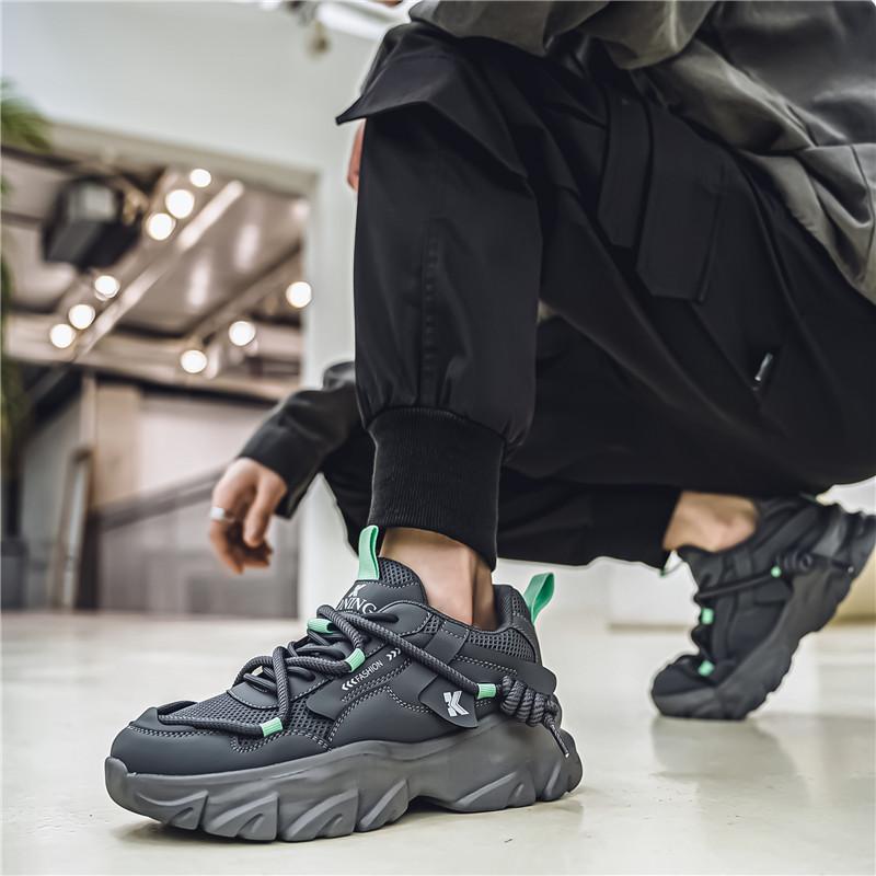Men's Shoes Breathable Mesh Fashionable Trendy Running Shoes Lightweight Thick Soled Comfortable and Versatile Sneakers for Men
