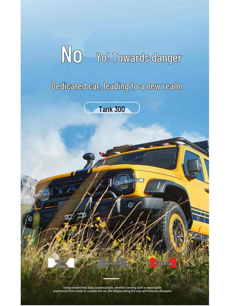 Tank 300 Car Seat Cushion: Full Surround Cartoon Design, All-Season Leather Pad