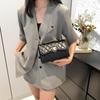 Urban Chic Pu Quilted Lock Buckle Shoulder Bag For Women In Black Beige Pink