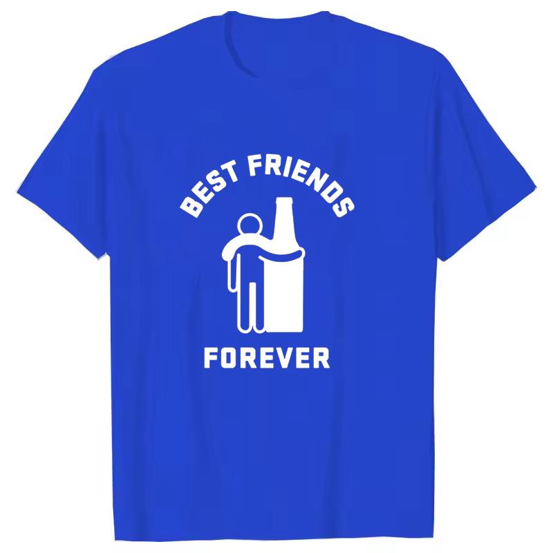 New Funny BEST FRISNDS FOREVER Print T Shirt Short Sleeve O Neck Loose Unisex Women Summer Cool Tshirt Unisex Tee Shirt Top Shirts