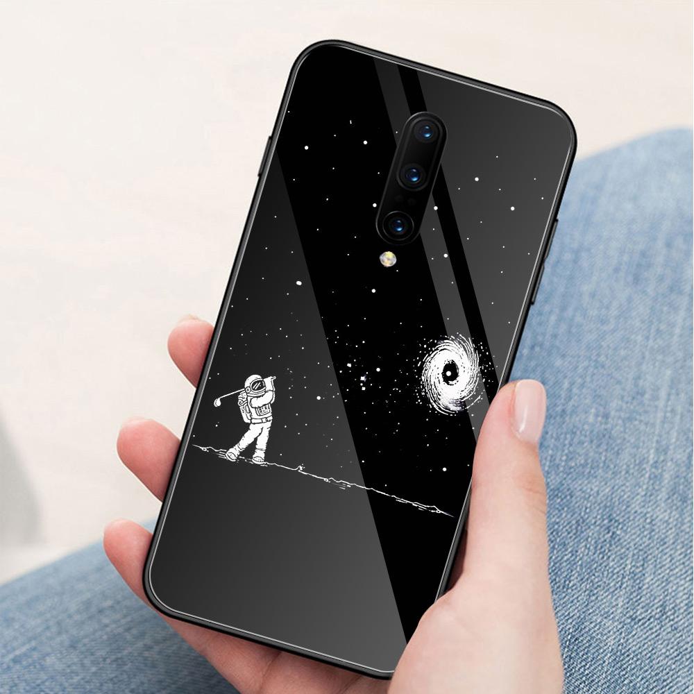 For Oneplus 7pro Case Glass Back Cover Spaceman Moon Oneplus Coque 6t Case for Oneplus 1+ 5 5T 6 Oneplus 6 6t 7 Pro