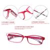 4 Pack Presbyopia Eyeglasses Stylish Printed Frames Presbyterian Glasses Square Shaped High Definition Optical Lenses for Ladies Diopter Glasses