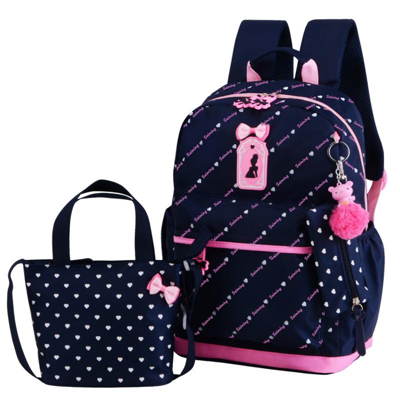 3pcs/set School Bag Backpacks Schoolbag Fashion Kids Lovely Backpack for Children Girls Bag Student