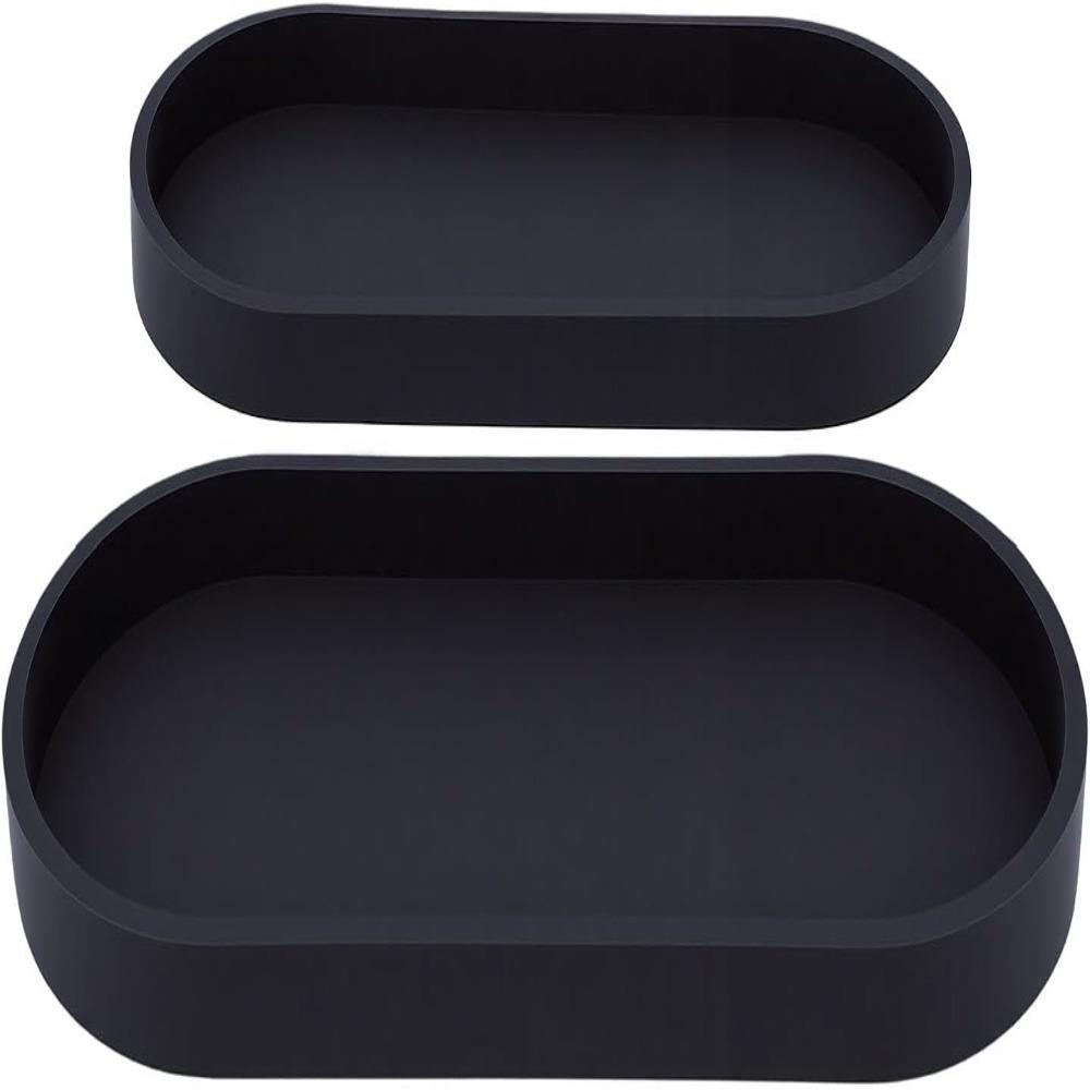 2Pcs Soft Storage Tray Silicone Desktop Holding Tray Space Saving Organizer Tray Vanity Table Use