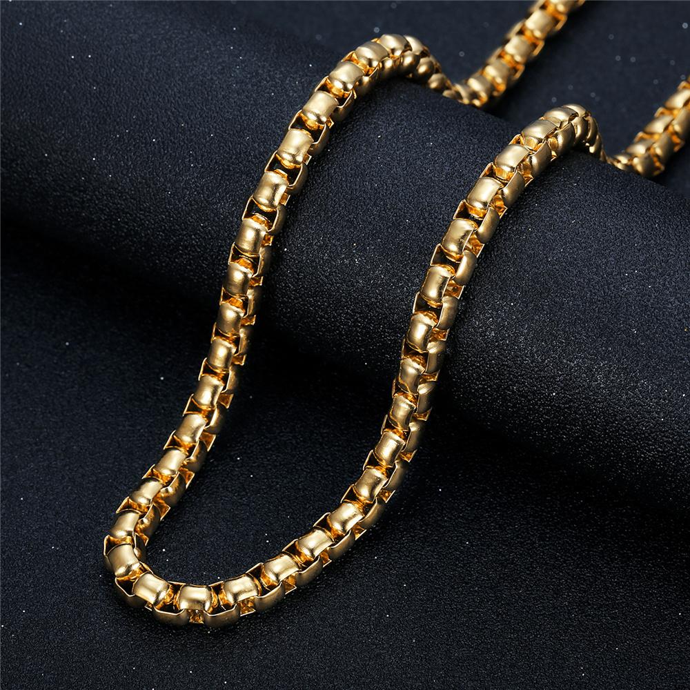 Punk 6.5mm Box Chain Thick Male Gold Silver Color Stainless Steel Heavy Chain Link Necklace for Women Men Cool Jewelry Gift 2025