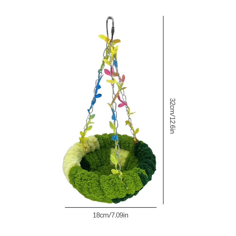 

Bird Bed Lovebird Snuggle Pad Winter Warm Bird Nest House Hammock Finch Cage Plush For Macaw Parakeet Cockatiels Cockatoo S зелений