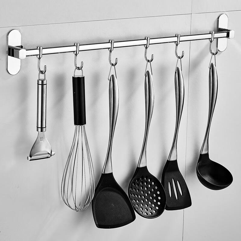 DANLE Drill-Free Stainless Steel Kitchen Rail with Hooks