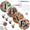 1pc Valentine's Day Embroidery DIY Fabric Kit with Tools