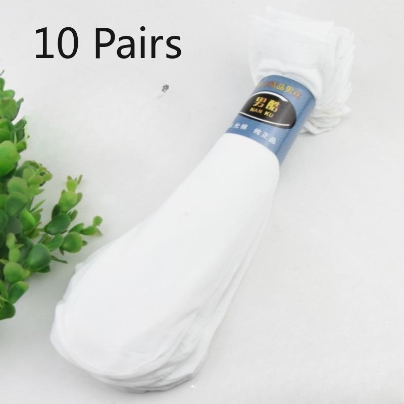 10 Pairs of Summer Light-weight Silk-cotton Mid-length Stockings - Pairs of Stockings That Are Cool and Breathable, Mid-length Men's Stockings