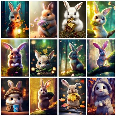 5d Diamant Malerei Voll Bohrer Kaninchen Cartoon Wohnkultur Stickerei Kreuz Stich Tier Fantasie Mosaik Kristall Bild