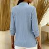 Women's Loose Casual V-neck Button Up Long Sleeved Top