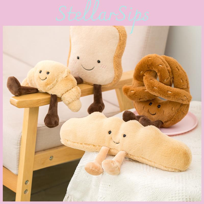 Bread Croissant Plush Toy For Kids Soft Stuffed Animal Birthday Gift Characters Included)**