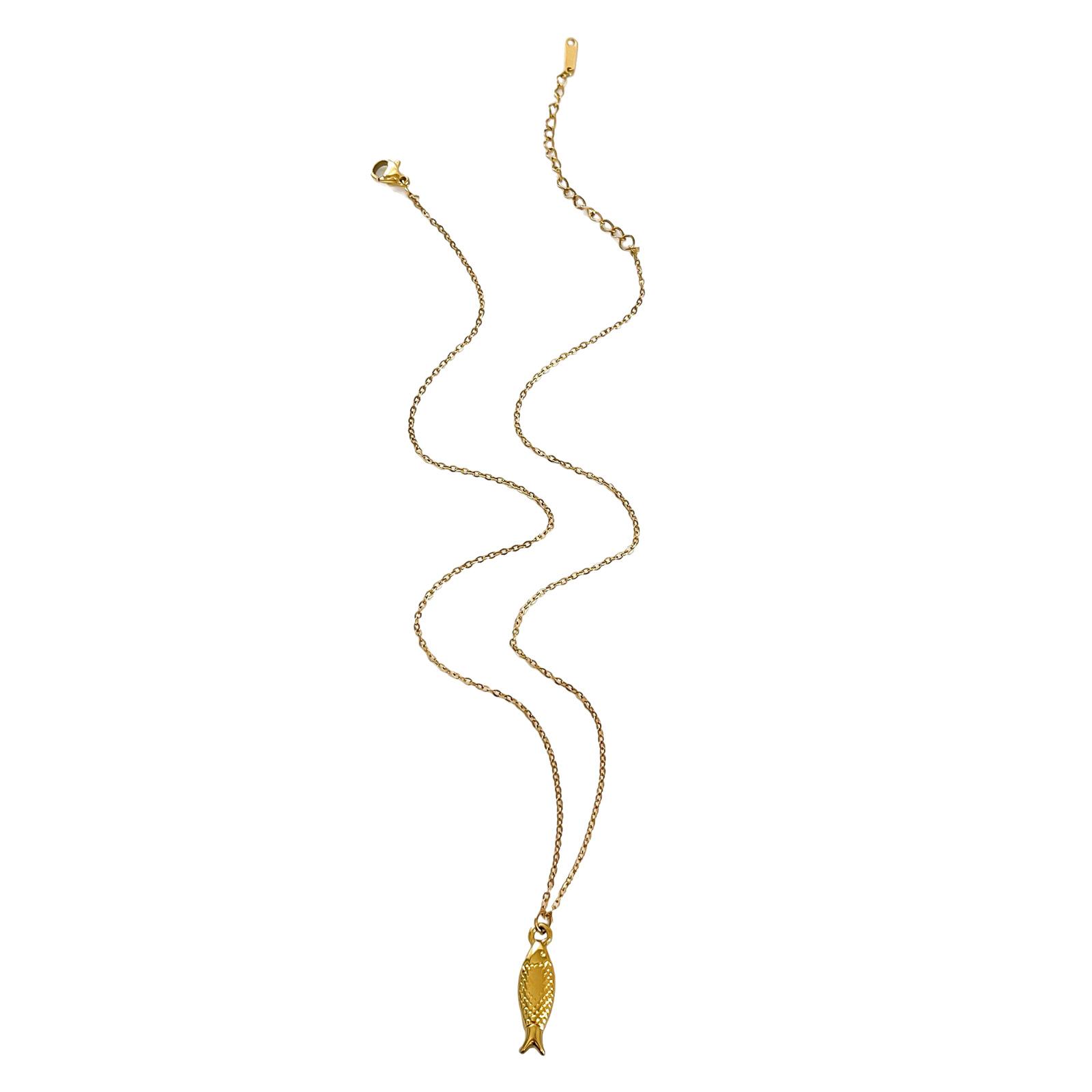 

Стильное маленькое ожерелье с рыбкой для женщин, прочная цепочка из нержавеющей стали, портативный аксессуар для повседневной носки или особых подарков 3