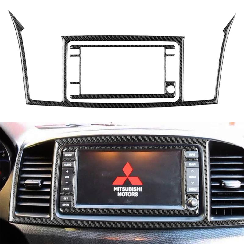 Auto-Navigationssystem Displayabdeckung Zierrahmen Kohlefaser-Aufkleber Für Mitsubishi Lancer 2008-2015 Styling-Zubehör