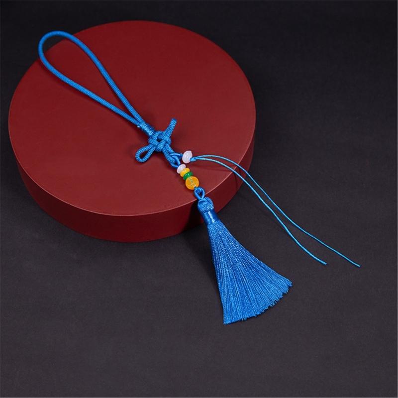 Colorful Tassels Keychain Pendant Phone Strap Chinese Knot Design Stylish Accessory For Keys Backpacks or Phones