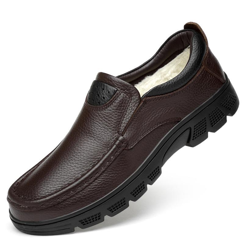 

Средние и старые кожаные туфли, толстоподошвенные из мягкой кожи, на мягкой подошве, универсальные повседневные туфли на весну и осень, из первого слоя коровьей кожи 48