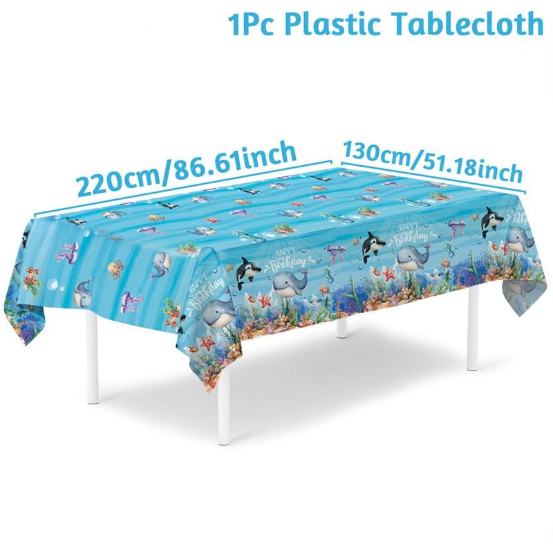 Under The Sea Summer Ocean Theme Birthday Party Decor Kids Boy Background Cute Dolphin Starfish Decoration Event Banner Props