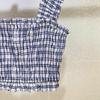 Seaside Blue & White Plaid Beaded Camisole Top + High-Waisted Skirt Set