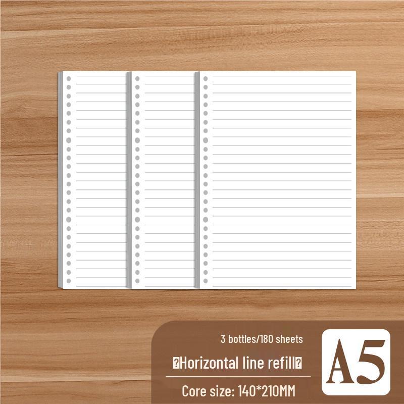 

Retro Large-Capacity 5-Hole Loose-Leaf Notebook for Comfortable College and High School Use