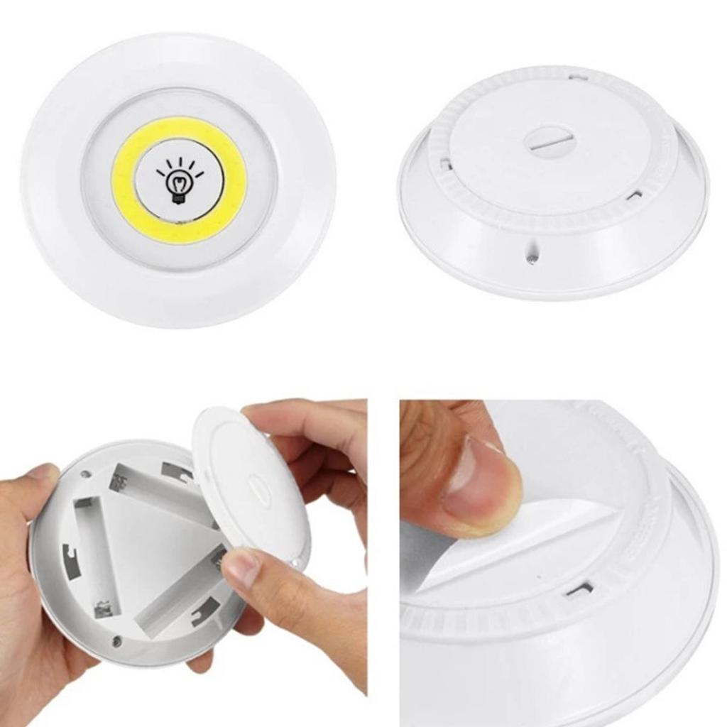 Led Cob Under Cabinet Light 3w Closets Lights Portable Mini Sleep-light Battery-operated Night Bathroom Lighting Warm-white Cold