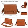 Whatna Antique-Style Tanned Natural Cowhide Leather Shoulder Bag for Men, Crossbody Chest Bag, Fits A4 Size iPad (13-inch), Two-Compartment Divider,