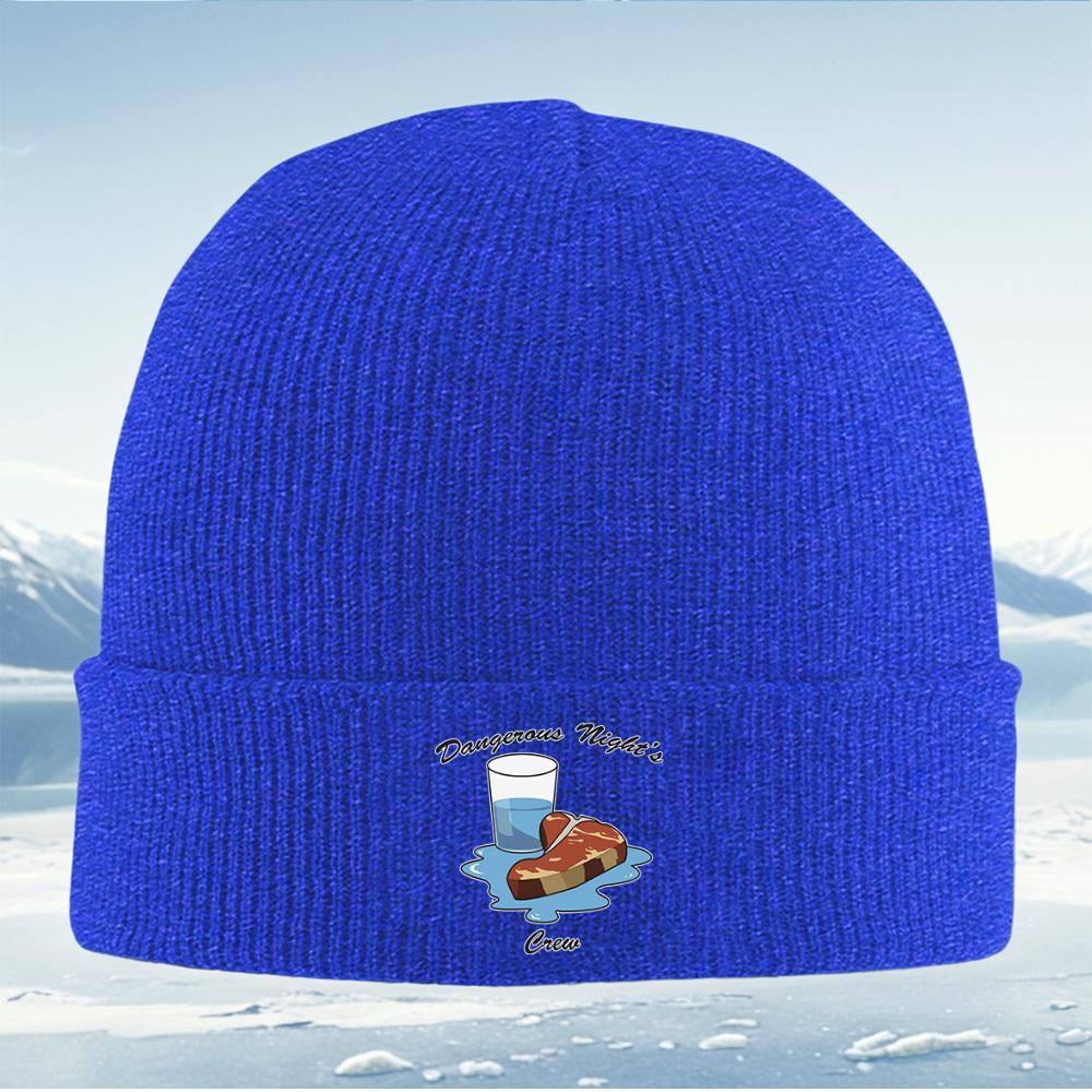 Steak glass water Dangerous Night's Crew Men Women Unisex Knitted Hat Beanie Pullover Cap Winter Thermal Warm Christmas Outdoor