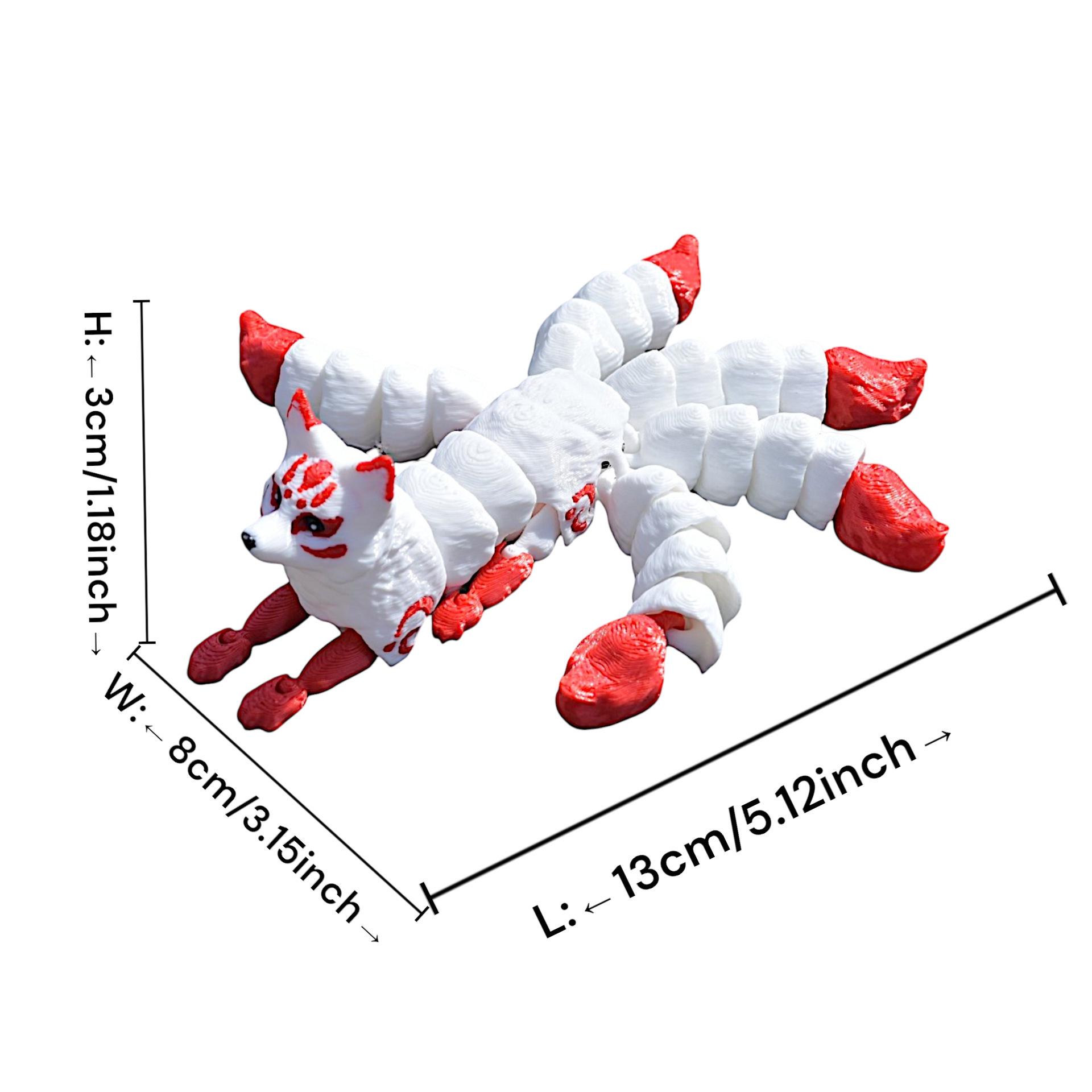 

Доступна серія п ятихвостих лисиць, надрукованих на 3D-принтері: Модні іграшкові прикраси та подарунки 30g 13cm