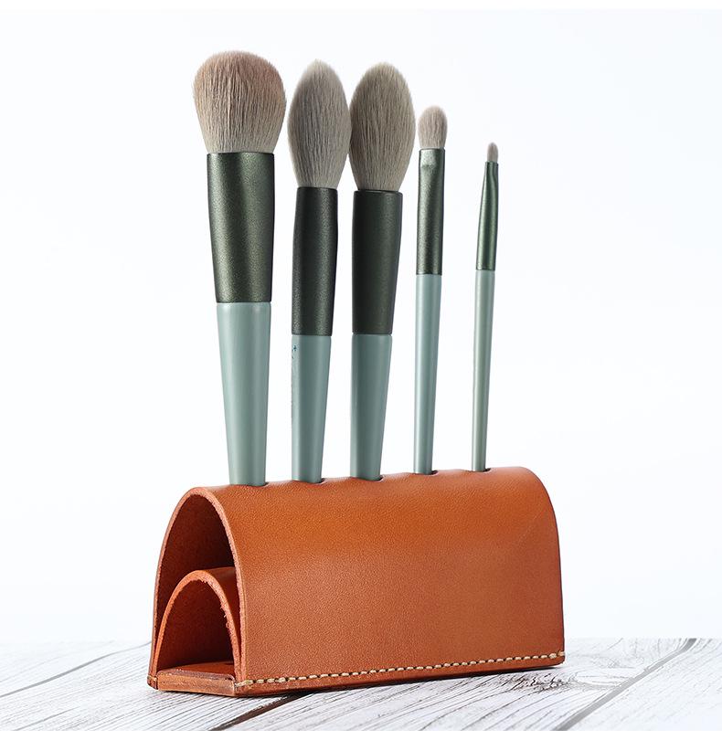Retro Genuine Leather Handmade Multifunctional Pen Holder & Stationery Storage Rack