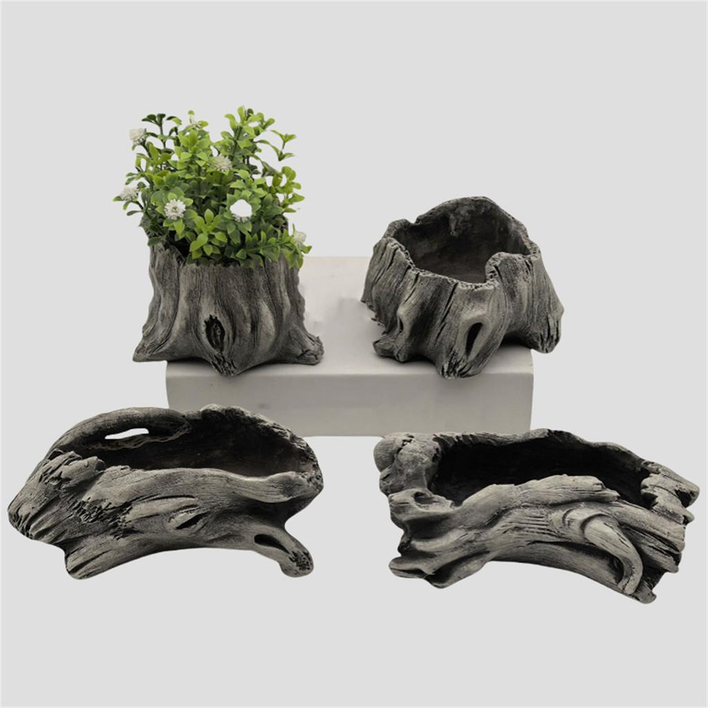 Succulents Planter Driftwood Planter Succulents Pots Small Plant Flower Cactus Pots Tree Stumb Wood Planter Decorations