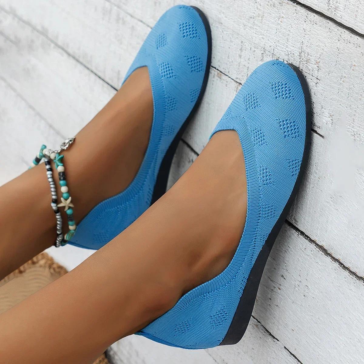 

Fashion Autumn 2024 New Women Round Toe Mesh Ventilation Flat Vulcanized Shoes Woman Fashion Solid Color Shallow Mouth Casual Shoes 36