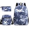 Large capacity schoolbag with shoulder strap; student three-piece pencil case set
