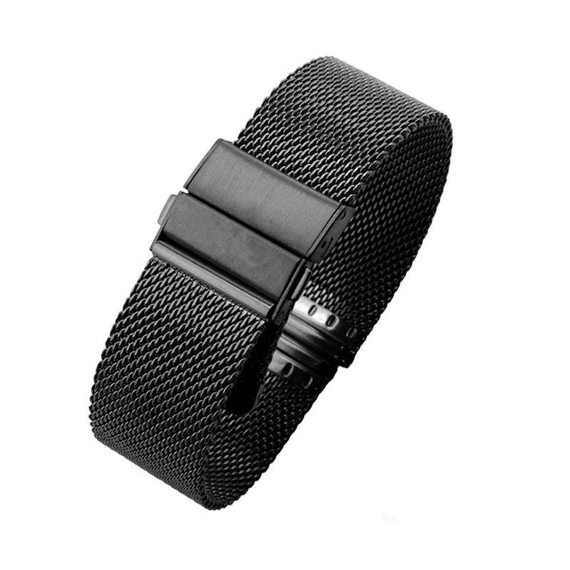Compatible Stainless Steel Milanese Strap for 22mm Apple iWatch & Huawei GT4, Double Snap Closure