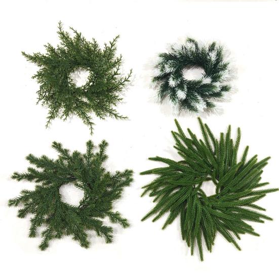 Artificial Pineneedle Wreath Candle Ring Christmas Candle Holder Garland Wedding Party Festival