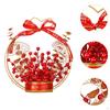 Fake Flower Blessing Bucket Desktop Ornament Chinese Year Decoration Spring Festival Decor for